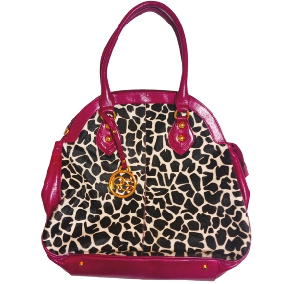Roberta Gandolfi Italian Leather and Calf Hair Purse Animal Print Should… - Picture 10 of 10